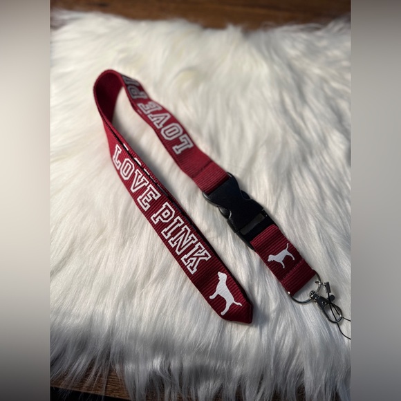LOVE PINK Victoria secret Detachable Lanyard in Maroon Burgundy Red - Picture 2 of 9